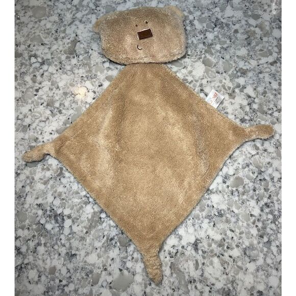 Baby Gund Simply Modern Bala Brown Bear Plush Lovey Security Blanket Satin Knot
